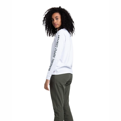 T-Shirt Herschel Supply Co. Women's Long Sleeve Tee Sleeve Print Bright White Black