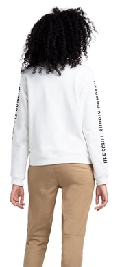 Trui Herschel Supply Co. Women's Crewneck Sleeve Print Blanc de Blanc Black