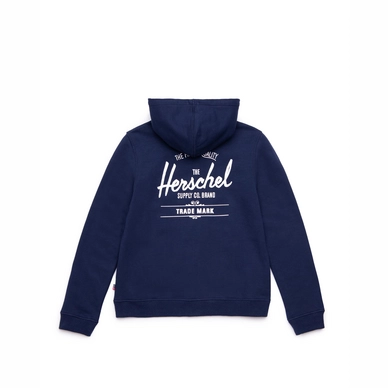 Vest Herschel Supply Co. Women's Full Zip Hoodie Classic Logo Peacoat White