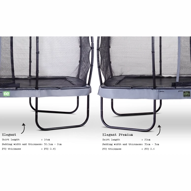 Trampoline EXIT Toys Elegant Premium Rectangular 427 x 244 Grey Safetynet Economy
