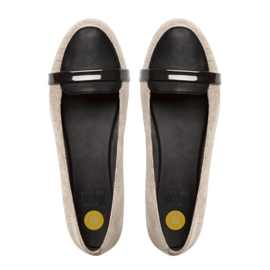 Ballerina FitFlop F-Pop™ Loafer Leather Stone Pebbleprint