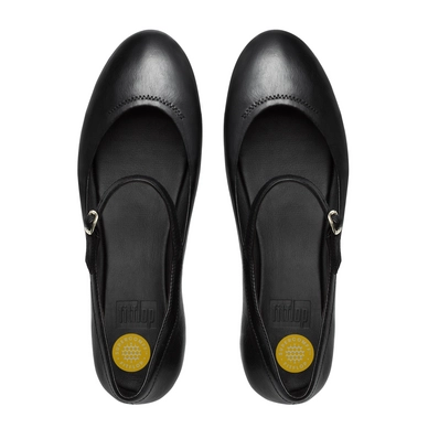 Ballerina FitFlop F-Pop™ Mary Jane Leather All Black