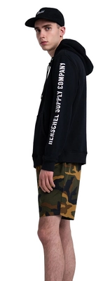 Trui Herschel Supply Co. Men's Pullover Hoodie Sleeve Print Black White
