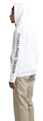 Trui Herschel Supply Co. Men's Pullover Hoodie Sleeve Print Blanc de Blanc Black