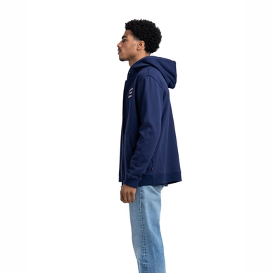 Vest Herschel Supply Co. Men's Full Zip Hoodie Stack Logo Peacoat Ash Rose