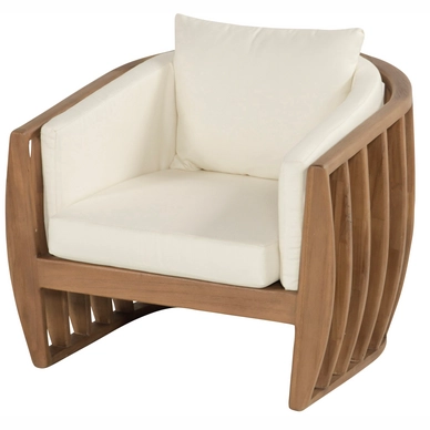 Loungestoel Hartman Belanda Lounge Chair Natural Old Teak White