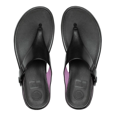 Slipper FitFlop Gladdie™ Toe-Post Leather Black