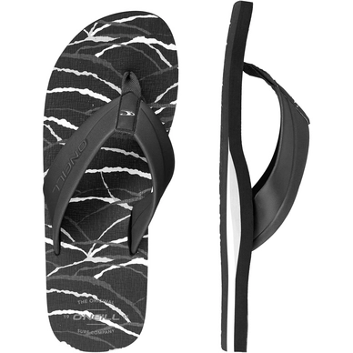 Slippers O'Neill Men Imprint Pattern Flip Flops Black White