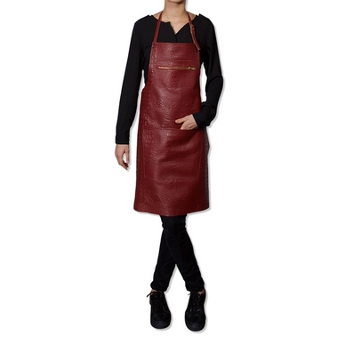 Schort Dutchdeluxes Zipper Style Apron Croco Style New Ruby Red