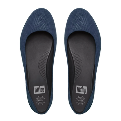 Ballerina FitFlop Superballerina™ Leather Snake Embossed Midnight Navy Snake Embossed