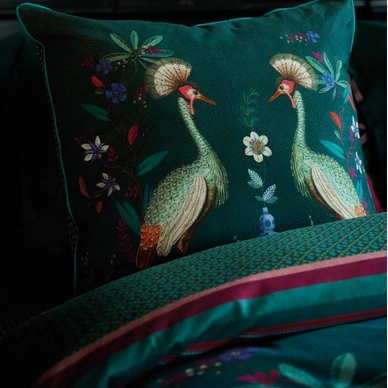 3---Birds in a Row Square Cushion_Green-00_Mood