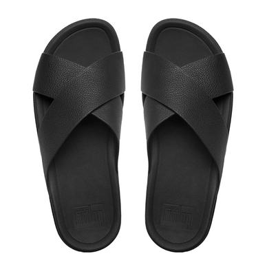 Sandaal FitFlop Surfer™ Slide Leather Black