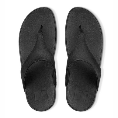 Slipper FitFlop Shimmy™ Suede Toe-Post Black Glimmer
