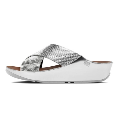 Sandaal FitFlop Crystall™ Slide Microfiber Silver