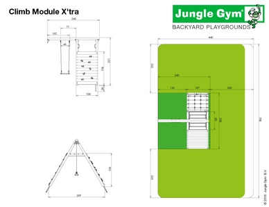 Speelset Jungle Gym Jungle Cabin + Climb X'tra Groen
