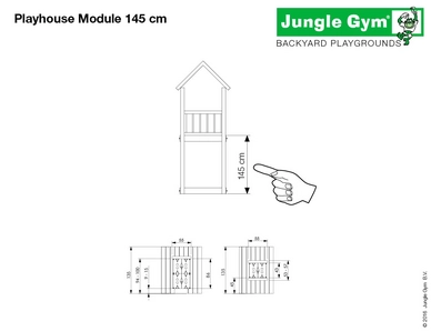 Speelset Jungle Gym Jungle Cabin + Playhouse 145 Geel