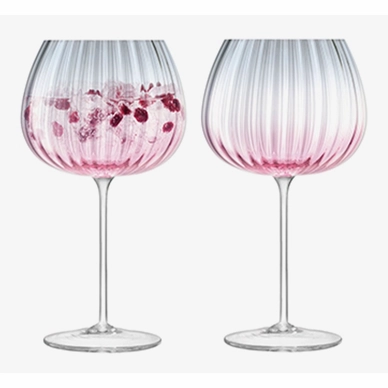3---Cocktailglas L.S.A. Dusk Balloon Glas Roze Grijs 650 ml (2-Delig)-3