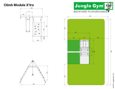 Speelset Jungle Gym Jungle Cottage + Climb X'tra Rood