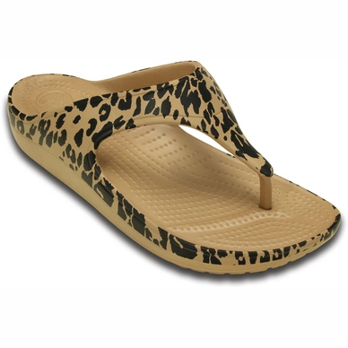 Slipper Crocs Sloane Leopard Flip Women Gold