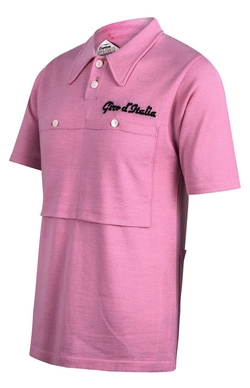 Fietsshirt Santini Eroica Short Sleeve Jersey Roze