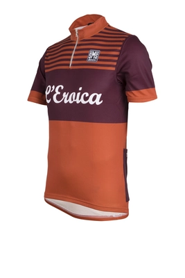 Fietsshirt Santini Eroica Short Sleeve Jersey Twyga Orange