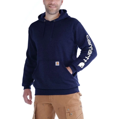 Trui Carhartt Men Sleeve Logo Hooded Sweatshirt New Navy