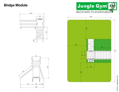 Speelset Jungle Gym Jungle Mansion + Bridge Donkergroen