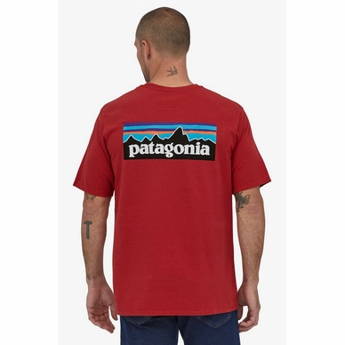 3---T-Shirt Patagonia Men P-6 Logo Responsibili-Tee Sumac Red-3