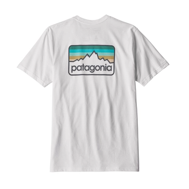 T-shirt Patagonia Men's Line Logo Badge Responsibili-Tee White w/Dolomite Blue