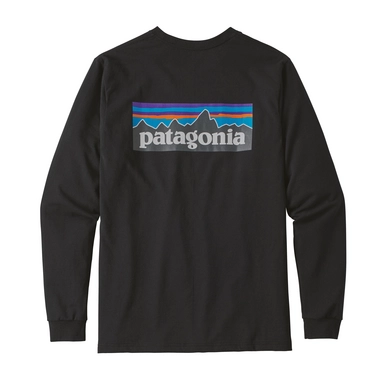 Longsleeve Patagonia Men's P-6 Logo Responsibili-Tee Black