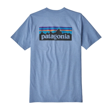 T-shirt Patagonia Men's P-6 Logo Pocket Responsibili-Tee Railroad Blue