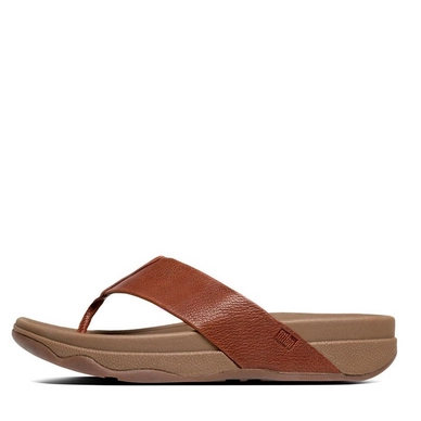Slipper FitFlop Surfer™ Leather Men Fox Brown