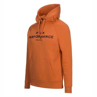 Trui Peak Performance Men Logo Hood Orange Flow