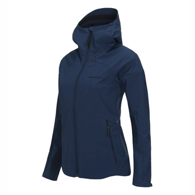 Ski Jas Peak Performance Women Adventure Hooded Jacket Thermal Blue
