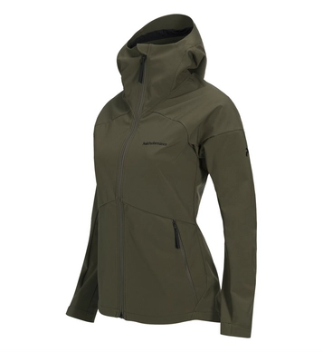 Ski Jas Peak Performance Women Adventure Hooded Jacket Terrain Green