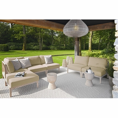 3---2022 M&L aged teak rope Tyler lounge camel - Dex side table - Wes lamp shade