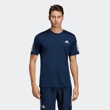 Tennisshirt Adidas Men Club 3 Stripes Tee Collegiate Navy White