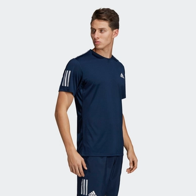 Tennisshirt Adidas Men Club 3 Stripes Tee Collegiate Navy White