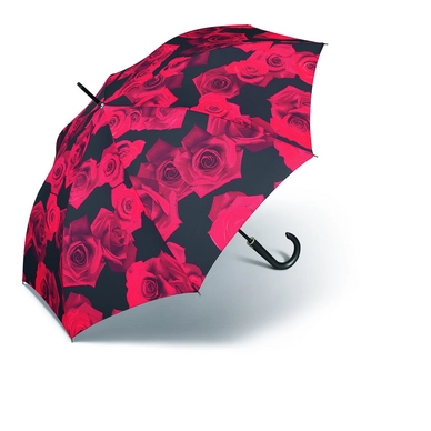 Regenschirm Happy Rain Long AC Kinematic Red Rose
