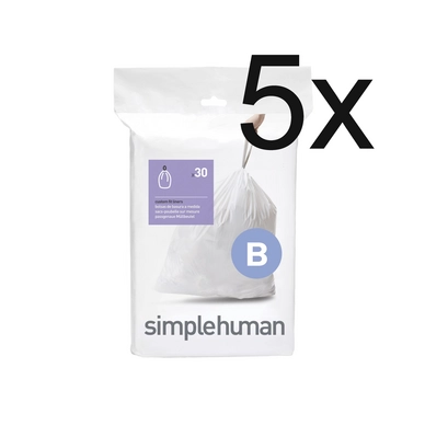 Afvalzakken simplehuman Code B 6L (5 x 20-delig)
