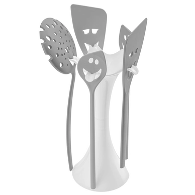 Utensil Set Koziol Meeting Point Cotton White-Cool Grey