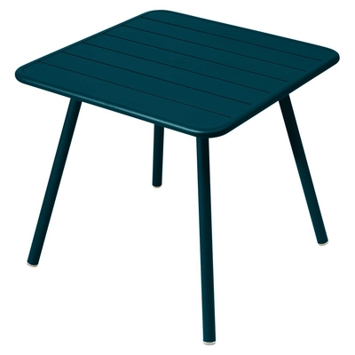 Tafel Fermob Luxembourg Four Leg Acapulco Blue 80 x 80 cm