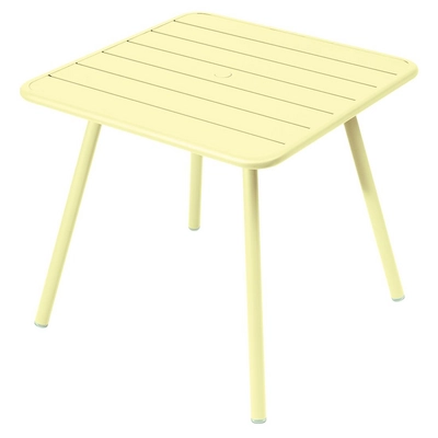 Tafel Fermob Luxembourg Four Leg Frosted Lemon 80 x 80 cm