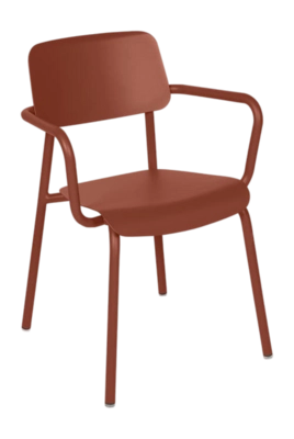 Tuinfauteuil Fermob Studie With Armrest Red Ochre