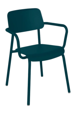 Tuinfauteuil Fermob Studie With Armrest Acapulco Blue