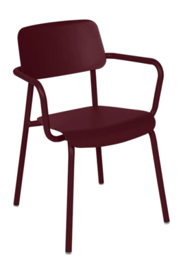 Tuinfauteuil Fermob Studie With Armrest Black Cherry