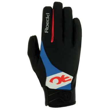 Fietshandschoen Roeckl Men Prad Black Fiesta Red