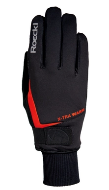 Fietshandschoen Roeckl Men Verbier Black Fiesta Red