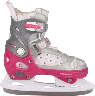 Kunstschaats Nijdam Semi-Softboot Meisjes Verstelbaar Fuchsia Grijs