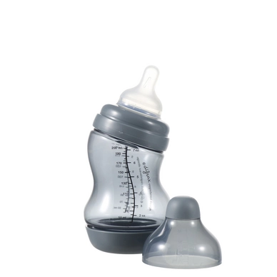Babyfles Difrax Wide-S 200 ml Grijs